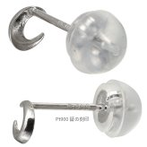 プラチナ ピアス 月 ムーン PT900 地金入りシリコンキャッチ 白金 スタッドピアス セカンドピアス シンプル 華奢 上品 シンシア 彼女 妻 女性 レディース 誕生日 プレゼント ハロウィン 【品番：RME-320050-000】