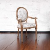 アームチェア ダイニングチェア フランス トワルドジュイ 生地 輸入 椅子 木製 布張り 輸入家具 フランス生地 アンティーク風 シャビーシック 洋風 アンティーク フランス家具 姫系 おしゃれ フレンチテイスト 新生活