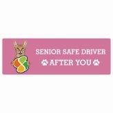 カーサイン 高齢者マーク SENIOR SAFE DRIVER サバンナ ステッカー シール 長方形 15x5cm 肉球 日本製 車