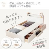 ベッド 寝具 収納付き おしゃれ 日本製 収納 フレーム シングル セミダブル 棚コンセント付き 4杯引き出し付き 並べて使える マットレス マットレス付き 選べる国産マットレス Apel 「PALM LOOP」 地球温暖化対策 ヤシ廃材再利用