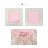 日本製 ハンカチ タオルハンカチ かわいい おしゃれ キラキラ レース フリル ブルー グリーン パープル ピンク ギフト 吸水性 ラルイス LALUICE