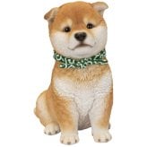 置物 woobia ウービア 豆柴 柴犬 お座り豆柴犬 中 唐草スカーフ 高さ19.5cm リアル 本物そっくり イギリス生まれ 職人手彩色 縁起物 戌年 玄関 インテリア 新築祝い 引っ越し祝い 開店祝い 出産祝い 誕生日 お祝い ギフト プレゼント 犬好き