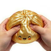 SNSでバズり中！新作 スクイーズ 金色肉まん 握ると中からミニ肉まん ぷにぷに もちもち ラメ入り かわいい ストレス解消 フィジェットトイ 癒しグッズ SNS映え プレゼント