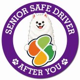カーサイン 高齢者マーク SENIOR SAFE DRIVER サモエド マグネット 強力 直径13cm 肉球 日本製 車 ステッカー