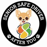 カーサイン 高齢者マーク SENIOR SAFE DRIVER チワワ マグネット 強力 直径13cm 肉球 日本製 車 ステッカー