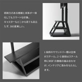 WALLインテリアテレビスタンド M1CASTER 収納付きキャスタースタンド 32～65v対応 壁寄せ 自立型 テレビ台 TVスタンド 背面収納 コード収納 ホワイト 白 ブラック 黒 ウォールナット ブラウン 震度7耐震試験済み 新生活