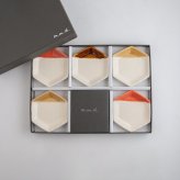六角豆皿5枚セット / true colors line / ギフトボックス＆熨斗付き / 瀬戸焼 食器・プレート【送料無料（北海道・沖縄を除く）】