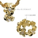 ハワイアンジュエリー ネックレス プルメリア シルバー ネックレス イエロー チューブ ジルコニア シルバー925 イエローコーティング ギフトラッピング可能 チェーン 長さ選べる プレゼント ハロウィン 【品番：CG-SP56907】