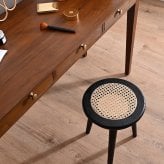 ダイニング家具 スツール ラタンチェア 木製 スペース チーク 無垢材 ラタン カゴメ編み 軽い おしゃれ バリ家具 リビング 玄関 ダイニングチェア 椅子 チェア 北欧 ジャパンディ ベンチ ナチュラル シンプル アジアン家具