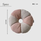 クッション 円座 花 おしゃれ くすみカラー コーデュロイ調 約40cm丸