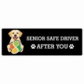 カーサイン 高齢者マーク SENIOR SAFE DRIVER ラブラドールレトリバー ステッカー シール 長方形 20x6.7cm 肉球 日本製 車