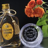敬老の日 名入れ ギフト SXX 酒セット ウイスキー サントリーウイスキー角瓶 180ml & ダイヤプリズムロックグラス タッセル紐付 ギフトBOX入り / プレゼント ギフト 退職 記念 誕生日 還暦 古希 喜寿 傘寿 米寿 緑寿 早寿 長寿 祝い