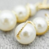 ピアス 金属アレルギー サージカルステンレス フープ 落ちない 引っかからない 外れにくい フック 3連パール イミテーション ゴールド