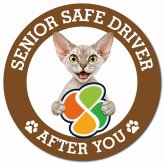 カーサイン 高齢者マーク SENIOR SAFE DRIVER デボンレックス マグネット 強力 直径13cm 肉球 日本製 車 ステッカー