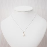 ［pearl582］ 8mm - 8.5mm ホワイトピンク ペンダント ダイヤモンド付 あこや真珠 0.01ct