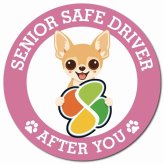 カーサイン 高齢者マーク SENIOR SAFE DRIVER チワワ マグネット 強力 直径13cm 肉球 日本製 車 ステッカー