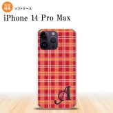 iPhone14 ProMax iPhone14 Pro Max スマホケース 背面ケースソフトケース チェック B 赤 +アルファベット 2022年 9月発売 nk-i14pm-tp432i