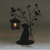 シルエットソーラー ライト Tree＆Dog 庭 ガーデンライト 屋外 防雨 おしゃれ 玄関 エントランス ソーラーライト LED ガーデニング オブジェ 置物 飾り 太陽光発電 北欧風 セトクラフト