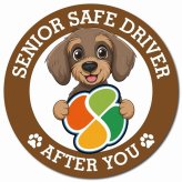 カーサイン 高齢者マーク SENIOR SAFE DRIVER ワイヤーヘアードダックスフンド マグネット 強力 直径13cm 肉球 日本製 車 ステッカー