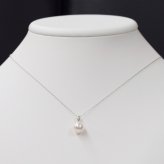 ［pearl47］ 8mm - 8.5mm ホワイトピンク 1粒 ネックレス ペンダント 天女カラー あこや真珠 天草 熊本