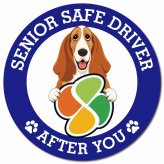 カーサイン 高齢者マーク SENIOR SAFE DRIVER バセットハウンド マグネット 強力 直径13cm 肉球 日本製 車 ステッカー