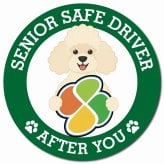 カーサイン 高齢者マーク SENIOR SAFE DRIVER プードル マグネット 強力 直径13cm 肉球 日本製 車 ステッカー