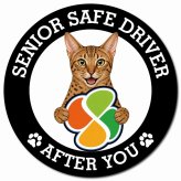 カーサイン 高齢者マーク SENIOR SAFE DRIVER オシキャット マグネット 強力 直径13cm 肉球 日本製 車 ステッカー