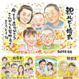 ルビー婚式のギフトに、似顔絵の記念品を贈りませんか。下書き確認あり。修正無料で納得の表情になるまで調整します。 ルビー婚式 似顔絵 プレゼント 贈り物 名入れ ギフト 手描き ルビー婚式 結婚記念日 金婚式 大人数 夫婦 家族 両親 修正無料 下書き確認 名入れ かわいい 親孝行 そっくり サプライズ 親孝行 感謝 ルビー婚式 記念日 結婚40周年 米寿祝い 贈答品 カラフル 応援 感激 節目