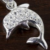 ハワイアンジュエリー シルバー ペンダントトップ ドルフィン イルカ ジルコニア シンプル シルバー925 ネックレス チェーン別売 ペンダントヘッド メール便 メンズ レディース 誕生日 プレゼント ハロウィン 【品番：PSP-005】