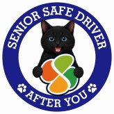 カーサイン 高齢者マーク SENIOR SAFE DRIVER 黒 ステッカー シール 直径13cm 肉球 日本製 車