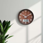 アナログクロック＆デジタル温湿度計  (電波時計) ブラウン