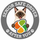 カーサイン 高齢者マーク SENIOR SAFE DRIVER シャム ステッカー シール 直径13cm 肉球 日本製 車