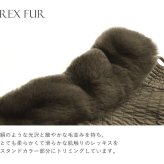 レディース スタンドカラー コート 内側 ファー レッキス 襟付き 軽量 ハーフコート 軽い 暖かい ラビットファー アウター 秋 冬 L カーキ 母 女性 リバーシブル ギフト プレゼント 7F (01000778r)