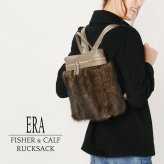 ERA フィッシャー ＆ カーフ スクエア リュック ファーバッグ レディース 秋 冬 天ファスナー トープ 大人 ファー バッグ 母 女性 ギフト プレゼント 7F (01000540r)