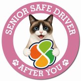 カーサイン 高齢者マーク SENIOR SAFE DRIVER スノーシュー マグネット 強力 直径13cm 肉球 日本製 車 ステッカー