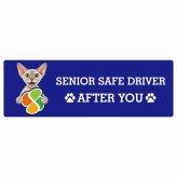 カーサイン 高齢者マーク SENIOR SAFE DRIVER デボンレックス ステッカー シール 長方形 20x6.7cm 肉球 日本製 車