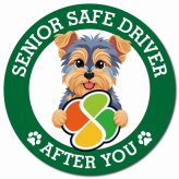 カーサイン 高齢者マーク SENIOR SAFE DRIVER ヨークシャーテリア マグネット 強力 直径13cm 肉球 日本製 車 ステッカー