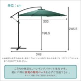 ガーデン エクステリア ハンギングパラソル 約幅300cm グリーン 軽量 アルミ 持ち運び便利 要組立品 ベース別売 庭 テラス ウッドデッキ ベランダ スポーツ・レジャー レジャー用品 パラソル 新生活