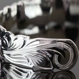 ハワイアンジュエリー バングル ハワイアンジュエリー ブレスレット ペアバングル 幅15mm 刻印 無料 サイズが選べる オープンバングル ペア 2本セット カットアウト スクロール シルバー925 太め カップル 夫婦 プレゼント ハロウィン 【品番：B5003-15P】