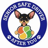カーサイン 高齢者マーク SENIOR SAFE DRIVER スムースコートチワワ ステッカー シール 直径13cm 肉球 日本製 車