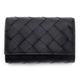 ボッテガヴェネタ BOTTEGA VENETA キーケース 6連 イントレチャート ブラック 黒 メンズ レディース 本革 レザー 編み込み スナップボタン キーリング付き 鍵入れ 630336 V3US1 8803 シルバー金具