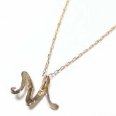 イニシャル ネックレス K18 ゴールド ダイヤモンド 0.01ct 一粒 ダイヤネックレス ペンダント 18金 レディース アクセサリー アルファベット M ギフト プレゼント