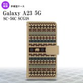 Galaxy A23 GalaxyA23 手帳型スマホケース カバー エスニック ゾウ ベージュ ブルー 2022年 10月発売 nk-004s-a23-dr1572