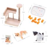 ミニチュア 猫 キャットタワー 置物 ドールハウス 家具 ねこ フィギュア 小物 フード付き ミニ模型 ジオラマ 撮影小道具 BJD ドール用 DIY デコレーション インテリア