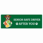 カーサイン 高齢者マーク SENIOR SAFE DRIVER ボクサー ステッカー シール 長方形 15x5cm 肉球 日本製 車