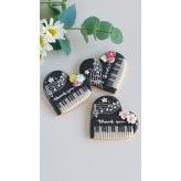 ハートピアノのメッセージクッキー お誕生日 記念日 結婚祝い 出産祝い 退職・送別 卒業・入学祝い 発表会 推し活 お礼・Thank youギフト ウェディング 周年祝い 開店・開業祝い