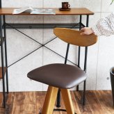 バースツール ブラウン 回転式 昇降機能付 Bar Stool カウンタースツール ダイニング 合成皮革 PVC 高さ調整 簡単組立 ヴィンテージ ナチュラル シンプル 北欧 レトロ 西海岸 ミッドセンチュリー
