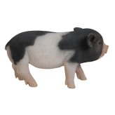 置物 豚 黒白桃豚 幅22.5cm woobia ウービア ぶた リアル かわいい おしゃれ 玄関 インテリア オブジェ ガーデン ミニブタ 動物 アニマル 癒し 棚 北欧 個性的 プレゼント ギフト 新築祝い 面白い