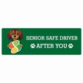カーサイン 高齢者マーク SENIOR SAFE DRIVER ダックスフンド ステッカー シール 長方形 20x6.7cm 肉球 日本製 車