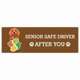 カーサイン 高齢者マーク SENIOR SAFE DRIVER アイリッシュセター ステッカー シール 長方形 15x5cm 肉球 日本製 車